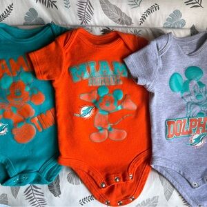 Miami Dolphins Mickey Mouse onesie’s